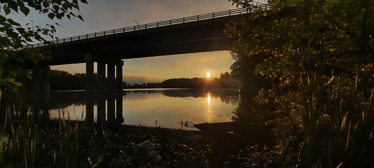 Soleil Du 19 Août 2021 6H20 (Vue K1) Pont Jacques Cartier De Sherbrooke Et Rivière Magog
